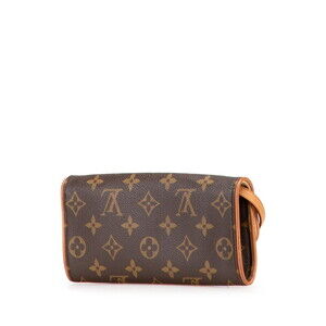 Louis Vuitton Monogram Twin Crossbody Brown Leather Pochette Bag Shoulder